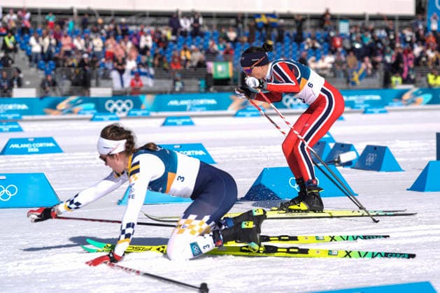 Winter Olympics in Milan Cortina 2026 Val di Fiemme, Italy 20260222. Ebba Andersson from Sweden falls after ski change during the women s 50 km classic at Lago di Tesereo during the Milan Cortina 2026 Winter Olympics. Photo: Terje Pedersen NTB Val di Fiemme Italy EDITORIAL USE ONLY. RESTRICTED USE FOR BETTING COMPANIES Ref:_SPOwnMT--LX0go.jpg *** Winter Olympics in Milan Cortina 2026 Val di Fiemme, Italy 20260222 Ebba Andersson from Sweden falls after ski change during the women s 50 km classic at Lago di Tesereo during the Milan Cortina 2026 Winter Olympics Photo Terje Pedersen NTB Val di Fiemme Italy EDITORIAL USE ONLY RESTRICTED USE FOR BETTING COMPANIES  Copyright: xTerjexPedersenx xNTBx