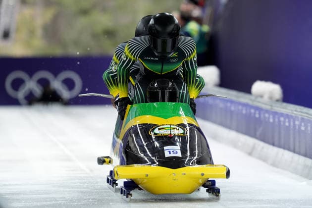 Jamaica™s team Bobsleigh 4-man run 3 at the Cortina Sliding Centre at the Milano Cortina 2026 Winter Olympics, in Cortina (Italy) February 22, 2026 (Spada LaPresse)  Copyright: xSpada LaPressex