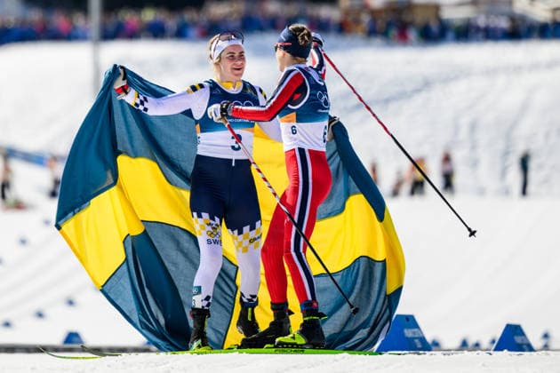 260222 Ebba Andersson of Sweden and Heidi Weng of Norway celebrate after competing in the women s 50km classic technique cross-country skiing race during day 16 of the 2026 Winter Olympics on February 22, 2026 in Val di Fiemme. Photo: Maxim Thore BILDBYRAN kod MT MT1003 jubel sweden sverige norge norway skidor cross-country skiing langrenn Olympic Games, Olympische Spiele, Olympia, OS olympics winter olympics os ol olympiska spel vinter-os olympiske leker milano cortina 2026 milan cortina 2026 milano cortina 2026 olympic games milano cortina 2026 winter olympic games milano cortina-os milano cortina-ol vinter-ol 16 bbeng *** 260222 Ebba Andersson of Sweden and Heidi Weng of Norway celebrate after competing in the women s 50km classic technique cross country skiing race during day 16 of the 2026 Winter Olympics on February 22, 2026 in Val di Fiemme Photo Maxim Thore BILDBYRAN kod MT MT1003 jubel sweden sverige norge norway skidor cross country skiing langrenn olympic games olympics winter olympics os ol olympiska spel vinter os olympiske leker milano cortina 2026 milan cortina 2026 milano cortina 2026 olympic games milano cortina 2026 winter olympic games milano cortina os milano cortina ol vinter ol 16 bbeng  Copyright: MAXIMxTHORE BB260222MT078