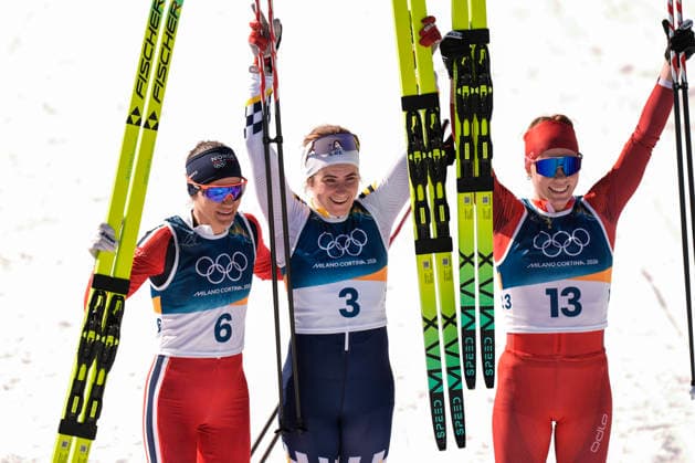 Winter Olympics in Milan Cortina 2026 Val di Fiemme, Italy 20260222. Heidi Weng from Norway, Ebba Andersson from Sweden and Nadja Kälin from Switzerland after the women s 50 km classic at Lago di Tesereo during the Winter Olympics in Milano Cortina 2026. Photo: Terje Pedersen NTB Val di Fiemme Italy EDITORIAL USE ONLY. RESTRICTED USE FOR BETTING COMPANIES Ref:_SPOag6MDjZS9gQ.jpg *** Winter Olympics in Milan Cortina 2026 Val di Fiemme, Italy 20260222 Heidi Weng from Norway, Ebba Andersson from Sweden and Nadja Kälin from Switzerland after the women s 50 km classic at Lago di Tesereo during the Winter Olympics in Milano Cortina 2026 Photo Terje Pedersen NTB Val di Fiemme Italy EDITORIAL USE ONLY RESTRICTED USE FOR BETTING COMPANIES  Copyright: xTerjexPedersenx xNTBx