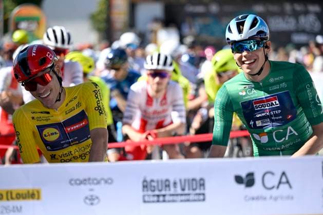 Volta Algarve 2026 Stage 5 ALTO DO MALHAO (LOULE), PORTUGAL - FEBRUARY 22 : Ayuso Juan (ESP) of Lidl - Trek and Magnier Paul (FRA) of Soudal Quick-Step during stage 5 of the 52th edition of Volta Algarve an UCI ProSeries 2.Pro cycling road race stage for Men Elite of 148.4 km with start in Faro and finish in Alto do Malhao (Loule) on February 22, 2026 in Alto do Malhao (Loule), Portugal, 22 02 2026 ( Motordriver Guy De Vuyst - Alto do Malhao (Loule) Portugal  Copyright: xNicoxVereeckenx