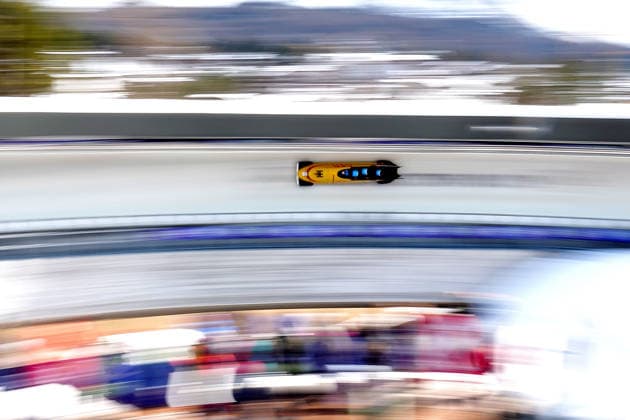 Germany ™s ™team ( gold medal ) Bobsleigh 4-man run 4 at the Cortina Sliding Centre at the Milano Cortina 2026 Winter Olympics, in Cortina (Italy) February 22, 2026 (Spada LaPresse)  Copyright: xSpada LaPressex