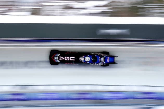USA ™s ™team Bobsleigh 4-man run 4 at the Cortina Sliding Centre at the Milano Cortina 2026 Winter Olympics, in Cortina (Italy) February 22, 2026 (Spada LaPresse)  Copyright: xSpada LaPressex