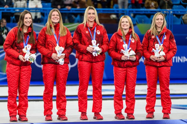 260222 Team Canada celebrate third place in women s curling during day 16 of the 2026 Winter Olympics on February 22, 2026 in Cortina. Photo: Jon Olav Nesvold BILDBYRAN COP 217 JE0130 curling Olympic Games, Olympische Spiele, Olympia, OS olympics winter olympics os ol olympiska spel vinter-os olympiske leker milano cortina 2026 milan cortina 2026 milano cortina 2026 olympic games milano cortina 2026 winter olympic games milano cortina-os milano cortina-ol vinter-ol 16 bbeng schweiz sveits sweden sverige dam *** 260222 Team Canada celebrate third place in women s curling during day 16 of the 2026 Winter Olympics on February 22, 2026 in Cortina Photo Jon Olav Nesvold BILDBYRAN COP 217 JE0130 curling olympic games olympics winter olympics os ol olympiska spel vinter os olympiske leker milano cortina 2026 milan cortina 2026 milano cortina 2026 olympic games milano cortina 2026 winter olympic games milano cortina os milano cortina ol vinter ol 16 bbeng schweiz sveits sweden sverige dam  Copyright: JONxOLAVxNESVOLD BB260222JE088