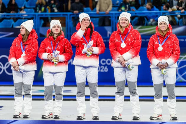 260222 Team Switzerland celebrate second place after competing in a women s gold medal curling match between Switzerland and Sweden during day 16 of the 2026 Winter Olympics on February 22, 2026 in Cortina. Photo: Jon Olav Nesvold BILDBYRAN COP 217 JE0130 curling Olympic Games, Olympische Spiele, Olympia, OS olympics winter olympics os ol olympiska spel vinter-os olympiske leker milano cortina 2026 milan cortina 2026 milano cortina 2026 olympic games milano cortina 2026 winter olympic games milano cortina-os milano cortina-ol vinter-ol 16 bbeng schweiz sveits sweden sverige dam *** 260222 Team Switzerland celebrate second place after competing in a women s gold medal curling match between Switzerland and Sweden during day 16 of the 2026 Winter Olympics on February 22, 2026 in Cortina Photo Jon Olav Nesvold BILDBYRAN COP 217 JE0130 curling olympic games olympics winter olympics os ol olympiska spel vinter os olympiske leker milano cortina 2026 milan cortina 2026 milano cortina 2026 olympic games milano cortina 2026 winter olympic games milano cortina os milano cortina ol vinter ol 16 bbeng schweiz sveits sweden sverige dam  Copyright: JONxOLAVxNESVOLD BB260222JE089