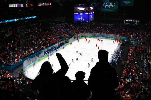 ITALY, MILAN - FEBRUARY 22, 2026: A view of Milano Santagiulia Ice hockey, Eishockey Arena ahead of the men s ice hockey gold medal match during the 2026 Winter Olympic Games, Olympische Spiele, Olympia, OS 2026 Winter Olympics: Men s Ice Hockey, Canada Vs USA  - ZUMAt113 20260222_zaa_t113_183 Copyright: xPeterxKovalevx