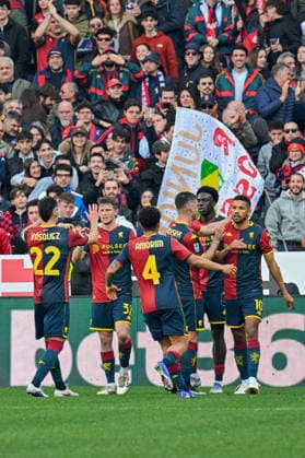 GenoaÕs Junior Messias celebrates after scoring a goal for his team during the Serie A soccer match between Genoa and Torino at the Luigi Ferraris Stadium in Genoa, Italy - Sunday, February 22, 2026. - Soccer .  Copyright: xTanoxPecoraro LaPressex
