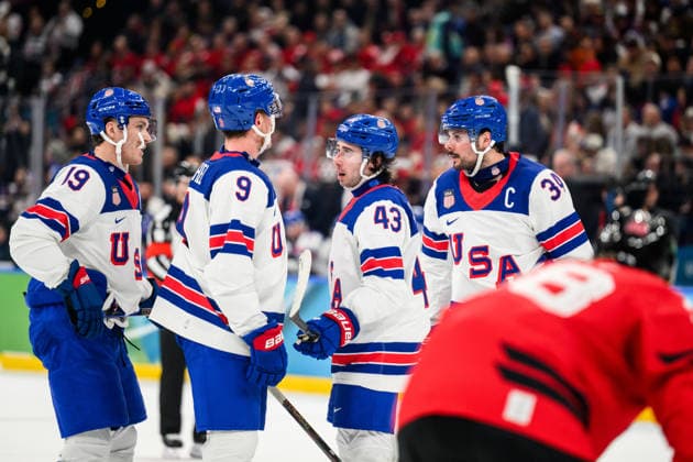 260222 Matthew Tkachuk, Jack Eichel, Quinn Hughes and Auston Matthews of USA in the men s Ice hockey, Eishockey final between Canada and USA during day 16 of the 2026 Winter Olympics on February 22, 2026 in Milan. Photo: Joel Marklund BILDBYRAN kod JM JM0802 bbeng ishockey ice hockey Olympic Games, Olympische Spiele, Olympia, OS olympics winter olympics os ol olympiska spel vinter-os olympiske leker milano cortina 2026 milan cortina 2026 milano cortina 2026 olympic games milano cortina 2026 winter olympic games milano cortina-os milano cortina-ol vinter-ol final usa united states canada kanada *** 260222 Matthew Tkachuk, Jack Eichel, Quinn Hughes and Auston Matthews of USA in the men s ice hockey final between Canada and USA during day 16 of the 2026 Winter Olympics on February 22, 2026 in Milan Photo Joel Marklund BILDBYRAN kod JM JM0802 bbeng ishockey ice hockey olympic games olympics winter olympics os ol olympiska spel vinter os olympiske leker milano cortina 2026 milan cortina 2026 milano cortina 2026 olympic games milano cortina 2026 winter olympic games milano cortina os milano cortina ol vinter ol final usa united states canada kanada  Copyright: JOELxMARKLUND BB260222JM019