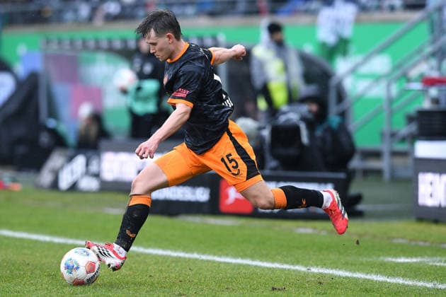 Fußball 2. Bundesliga 23. Spieltag SC Preußen Münster - 1. FC Kaiserslautern am 22.02.2026 im LVM-Preußenstadion in Münster Naatan Mikael Skyttä ( Kaiserslautern ) DFL regulations prohibit any use of photographs as image sequences and or quasi-video.