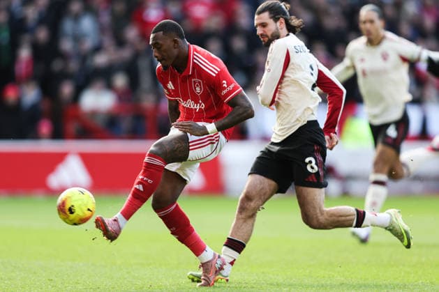 Nottingham, England, 22nd February 2026. Callum Hudson-Odoi of Nottingham Forest has a shot at goal during the Nottingham Forest vs Liverpool Premier League match at the City Ground, Nottingham. Picture credit should read: Gareth Evans Sportimage EDITORIAL USE ONLY. No use with unauthorised audio, video, data, fixture lists, club league logos or live services. Online in-match use limited to 120 images, no video emulation. No use in betting, games or single club league player publications. SPI_028_NFFC_vs_LFC SPI-4544-0028