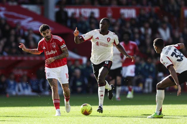 Nottingham, England, 22nd February 2026. Morgan Gibbs-White of Nottingham Forest passes the ball during the Nottingham Forest vs Liverpool Premier League match at the City Ground, Nottingham. Picture credit should read: Gareth Evans Sportimage EDITORIAL USE ONLY. No use with unauthorised audio, video, data, fixture lists, club league logos or live services. Online in-match use limited to 120 images, no video emulation. No use in betting, games or single club league player publications. SPI_030_NFFC_vs_LFC SPI-4544-0031