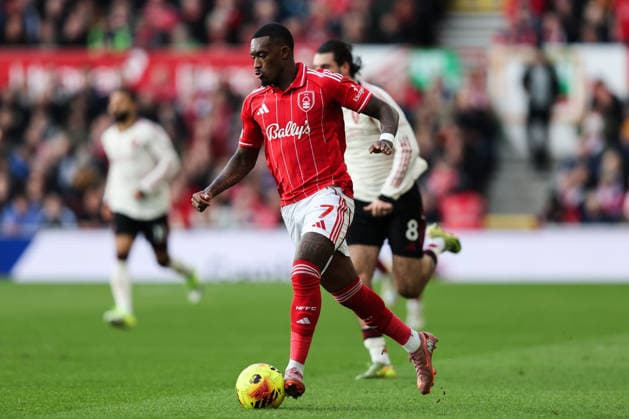 Nottingham, England, 22nd February 2026. Callum Hudson-Odoi of Nottingham Forest breaks with the ball during the Nottingham Forest vs Liverpool Premier League match at the City Ground, Nottingham. Picture credit should read: Gareth Evans Sportimage EDITORIAL USE ONLY. No use with unauthorised audio, video, data, fixture lists, club league logos or live services. Online in-match use limited to 120 images, no video emulation. No use in betting, games or single club league player publications. SPI_036_NFFC_vs_LFC SPI-4544-0037