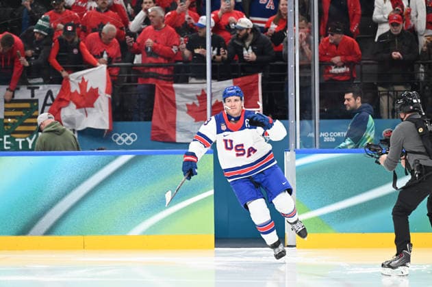 Ice hockey, Eishockey - Milano Cortina 2026 Winter Olympics: Day 15 Matthew Tkachuk (USA) participates in the Winter Olympic Games, Olympische Spiele, Olympia, OS at the Milano Santagiulia IHO Arena in Milano, Italy, on February 22, 2026 Milano Lombardia Italy  Copyright: xFedericoxManonix originalFilename:manoni-olympics260222_npntd.jpg