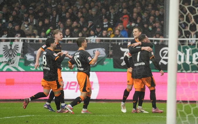 Deutschland: 2.Bundesliga 2025 2026, SC Preußen Münster vs 1.FC Kaiserslautern, Sonntag 22.02.2026 LVM-Preußenstadion (Münster, Nordrhein-Westfalen, Deutschland) Tor zum 0:1 durch Marlon Ritter (1. FC Kaiserslautern, 7) Jubel Freude Emotionen Torjubel