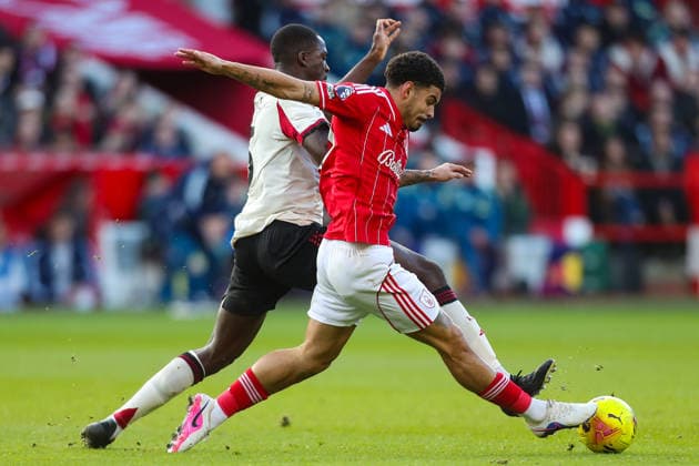 Nottingham Forest v Liverpool, Premier League Ibrahima KonatÃ Of Liverpool fouls Morgan Gibbs-White Of Nottingham Forest during the Nottingham Forest v Liverpool Premier League match at the City Ground, West Bridgford, England on 22 February 2026 Credit: Lee Keuneke Every Second Media Editorial use only. All images are copyright Every Second Media Limited. No images may be reproduced without prior permission. All rights reserved. Premier League and Football League images are subject to licensing agreements with Football DataCo Limited. see https: www.football-dataco.com Copyright: xIMAGO EveryxSecondxMediax ESM-1816-0031 LeexKeunekex xEveryxSecondxMediax
