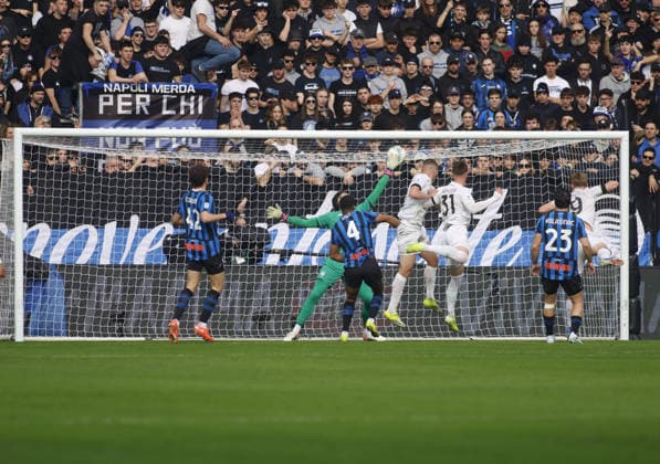 Sam Beukema of SSC Napoli scoring a goal during the Italian Serie A, 2025 2026 season, football match between Atalanta BC and SSC Napoli on 22 February 2026 at New Balance Stadium, Bergamo, Italy. Photo Nderim Kaceli  Copyright: xNderimxKaceli IPAxSportx xipa-agency.netx xx IPA_71872445 IPA_Agency_IPA71872445