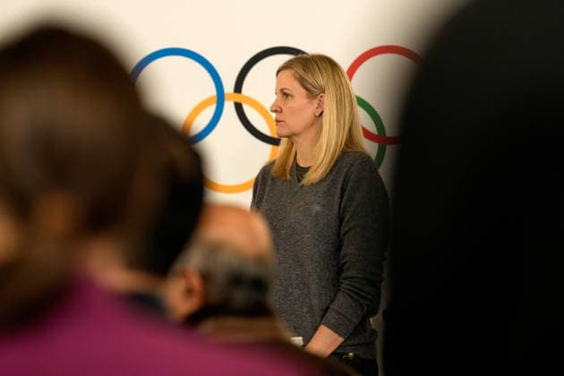 (260222) -- MILAN, Feb. 22, 2026 -- IOC President Kirsty Coventry attends an IOC session at the Milan-Cortina 2026 Olympic Winter games, Winterspiele,Spiele, Summer games in Milan, Italy, Feb. 22, 2026. ( Pool via Xinhua) (MICO2026)ITALY-MILAN-OLYMPIC WINTER GAMES-IOC SESSION LucaxBruno 