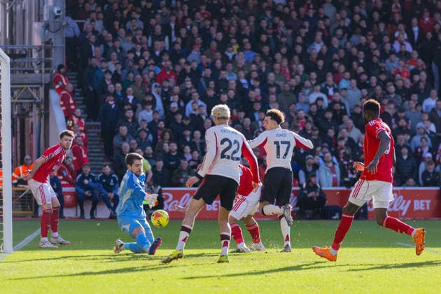 Football - FA Premier League - Nottingham Forest FC v Liverpool FC NOTTINGHAM, ENGLAND - Sunday, February 22, 2026: Nottingham Forest s goalkeeper Stefan Ortega makes a saves during the FA Premier League match between Nottingham Forest FC and Liverpool FC at the City Ground. (Photo by David Rawcliffe Propaganda) NOTTINGHAM City Ground NOTTINGHAMSHIRE ENGLAND  Copyright: xDavidxRawcliffex P2026-02-22-Notts_Forest_Liverpool-83