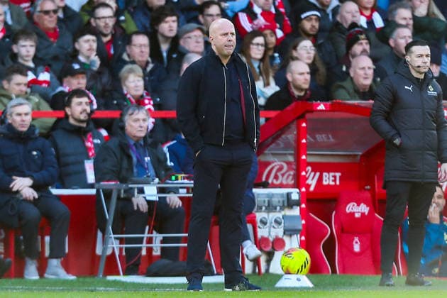 Nottingham Forest v Liverpool, Premier League Arne Slot Manager Of Liverpool looks on during the Nottingham Forest v Liverpool Premier League match at the City Ground, West Bridgford, England on 22 February 2026 Credit: Lee Keuneke Every Second Media Editorial use only. All images are copyright Every Second Media Limited. No images may be reproduced without prior permission. All rights reserved. Premier League and Football League images are subject to licensing agreements with Football DataCo Limited. see https: www.football-dataco.com Copyright: xIMAGO EveryxSecondxMediax ESM-1816-0058 LeexKeunekex xEveryxSecondxMediax