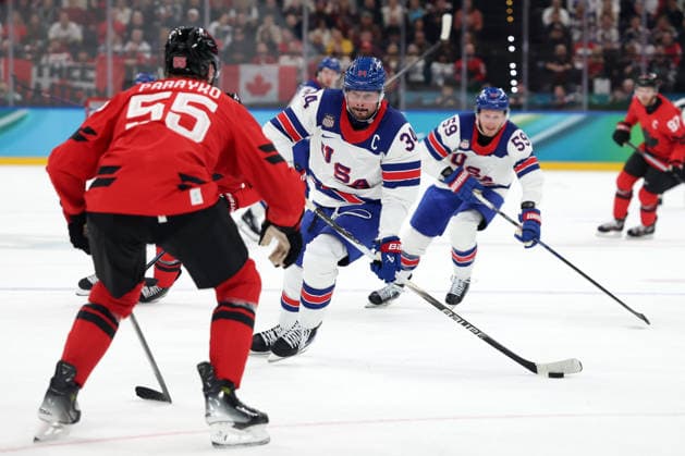 Milano Cortina 2026, Milan, Italy, 22.02, 2026, MiCo2026, MiCo, 2026, Olympics, Olympic, Winter Olympic, Olympic Winter games, Winterspiele,Spiele, Summer games Ice hockey, Eishockey hockey, USA, Canada, final Auston Matthews of United States in action during Ice Hockey final game between Canada and United States of Milano Cortina 2026 Olympic Winter Games in Milan, Italy, 22.02.2026. Photo: Roman Koksarov (RKF) Milan Italy Copyright: xRomanxKoksarovx 0B4A9891.JPG