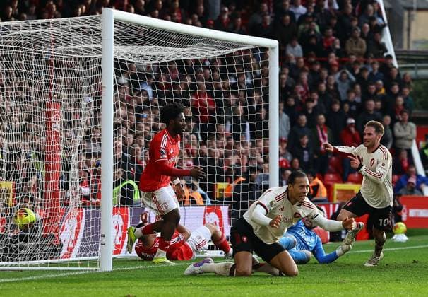 Alexis Mac Allister of Liverpool celebrates scoring the winning goal Nottingham Forest v Liverpool, Premier League, Football, City Ground, Nottingham, UK - 22 Feb 2026Nottingham City Ground United Kingdom EDITORIAL USE ONLY No use with unauthorised audio, video, data, fixture lists, club league logos or live services. Online in-match use limited to 120 images, no video emulation. No use in betting, games or single club league player publications.  Copyright: xMichaelxZemanek Shutterstockx 16681559as
