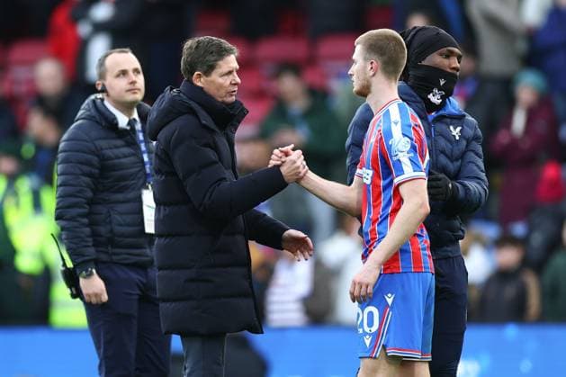 Oliver Glasner manager of Crystal Palace shake hands with Adam Wharton of Crystal Palace at full time Crystal Palace v Wolverhampton Wanderers, Premier League, Football, Selhurst Park, London, UK - 22 Feb 2026London Selhurst Park United Kingdom EDITORIAL USE ONLY No use with unauthorised audio, video, data, fixture lists, club league logos or live services. Online in-match use limited to 120 images, no video emulation. No use in betting, games or single club league player publications. Copyright: xSimonxDael Shutterstockx 16681548bf