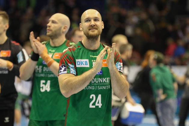22.02.2026, xgox, Handball - Daikin HBL SC Magdeburg - GWD Minden emspor, v.l. Christian O Sullivan (Magdeburg, 24) Jubel ueber den Sieg, Jubel nach Spielende Magdeburg