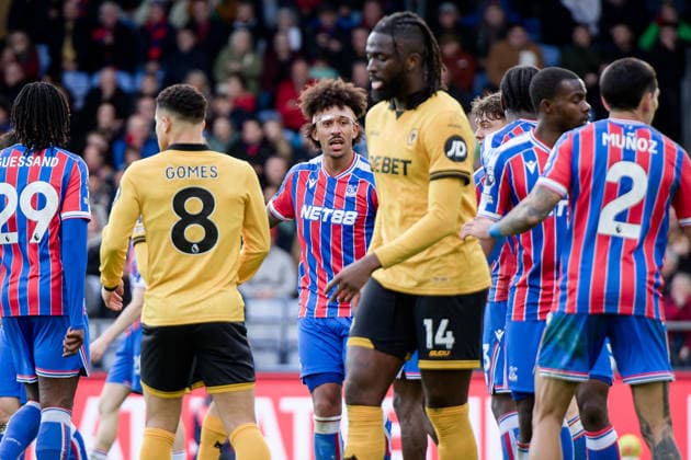 LONDON, ENGLAND - FEBRUARY 22: Chris Richards of Crystal Palace during the Premier League match between Crystal Palace and Wolverhampton Wanderers at Selhurst Park on February 22, 2026 in London, England. (Photo by Pedro Porru) SPO  Copyright: xPedroxPorru