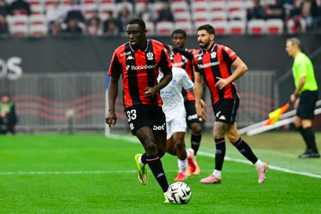 FOOTBALL : OGC Nice VS FC Lorient - Ligue 1 McDonald s - 22 02 2026 Antoine Mendy (OGC Nice) - Ligue 1 McDonald™s match between OGC Nice and Football Club de Lorient on February 22, 2026 at the Allianz Riviera Stadium in Nice. NiceFrance  Copyright: xWilliamxCannarellax