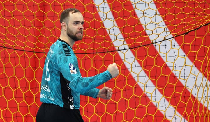 22.02.2026, Deutschland, Bietigheim, Handball 2. Bundesliga, SG BBM Bietigheim vs. TuS N-Lübbecke, Frederik Genz (TuS)