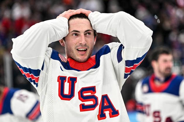 MILAN, ITALY - FEBRUARY 22: Zach Werenski of United States celebrates winning the gold medal during the Ice hockey, Eishockey Men™s Gold Medal Game match between Canada and USA on day sixteen of the Milano Cortina 2026 Winter Olympic Games, Olympische Spiele, Olympia, OS at Milano Santagiulia Ice Hockey Arena on February 22, 2026 in Milan, Italy. Milan Milano Santagiulia Ice Hockey Arena Italy *** MILAN, ITALY FEBRUARY 22 Zach Werenski of United States celebrates winning the gold medal during the Ice Hockey Men™s Gold Medal Game match between Canada and USA on day sixteen of the Milano Cortina 2026 Winter Olympic games at Milano Santagiulia Ice Hockey Arena on February 22, 2026 in Milan, Italy Milan Milano Santagiulia Ice Hockey Arena Italy Copyright: xJustPictures.ch AndreaxBrancax jp-en-EuSpIm-AB-AAB_240922022026