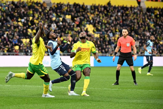 FC Nantes v Le Havre Atheltic Club - Ligue 1 McDonald s 2025 2026 37 Ignatius GANAGO (fcn) - 13 Fode DOUCOURE (hac) during the Ligue 1 McDonald s match between Nantes and Le Havre at Stade de la Beaujoire on February 22, 2026 in Nantes, France. Nantes France  Copyright: xFEPx 776348293