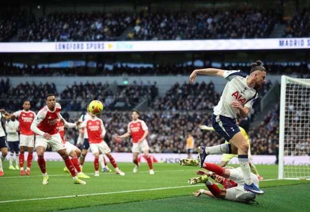 Premier League football, Tottenham v Arsenal Premier League football, The Tottenham Hotspurs Stadium, Tottenham, London, UK. 22.02.2026 Tottenham v Arsenal. Pic shows Radu Dr¿gu¿in in action. Photographs by Marc Aspland for The Times & Sunday Times  Copyright: xMarcxAsplandxforxThexTimesx&xSunx NINTCHDBPICT001061336730