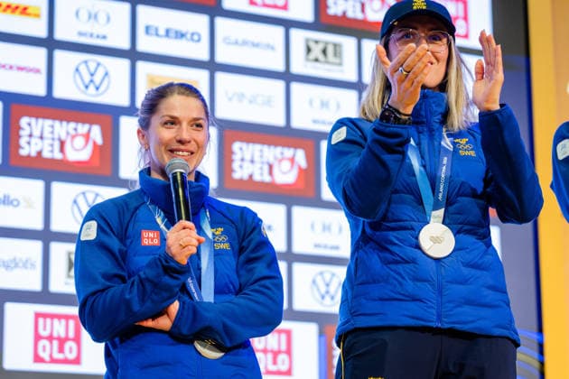 260222 Anna Magnusson and Elvira Öberg of the Swedish national biathlon team during a homecoming celebration event after returning home from the 2026 Winter Olympics on February 22, 2026 in Stockholm. Photo: Caisa Rasmussen BILDBYRAN COP 353 CR0030 skidskytte biathlon skiskyting Olympic Games, Olympische Spiele, Olympia, OS olympics winter olympics os ol olympiska spel vinter-os olympiske leker milano cortina 2026 milan cortina 2026 milano cortina 2026 olympic games milano cortina 2026 winter olympic games milano cortina-os milano cortina-ol vinter-ol 12 bbeng sverige *** 260222 Anna Magnusson and Elvira Öberg of the Swedish national biathlon team during a homecoming celebration event after returning home from the 2026 Winter Olympics on February 22, 2026 in Stockholm Photo Caisa Rasmussen BILDBYRAN COP 353 CR0030 biathlon biathlon olympic games olympics winter olympics os olympiska spel vinter os olympiske leker milano cortina 2026 milan cortina 2026 milano cortina 2026 olympic games milano cortina 2026 winter olympic games milano cortina os milano cortina ol vinter ol 12 bbeng sverige  Copyright: CAISAxRASMUSSEN BB260222ZM082