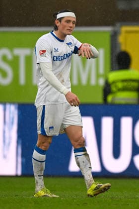 Paderborn, Home Deluxe Arena, 22.02.26, GER, Herren, 2.Bundesliga, Saison 2025-2026, SC Paderborn 07 - Hertha BSC Berlin Bild: Fabian REESE (Hertha BSC) DFL regulations prohibit any use of photographs as image sequences and or quasi-video. NRW Deutschland