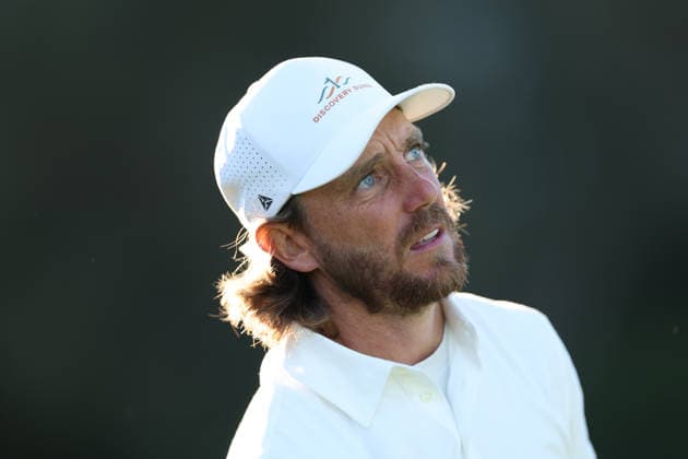 February 22, 2026, Pacific Palisades, California, USA: TOMMY FLEETWOOD watches his ball after teeing off on the 17th hole during the second round of the Genesis Invitational at the Riviera Country club in Pacific Palisades, California. Pacific Palisades USA - ZUMAt158 20260222_zsp_t158_059 Copyright: xBrentonxTsex