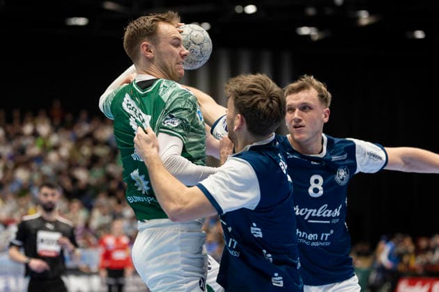 1. Handball Bundesliga - Bergischer HC gegen Füchse Berlin, 22.02.2026 DUESSELDORF, GERMANY - FEBRUARY 22: Mathias Gidsel (19, Füchse Berlin) während dem HBL Bundesliga Spiel zwischen 1. Handball Bundesliga - Bergischer HC gegen Füchse Berlin at Mitsubishi Electric HALLE am 22 Spieltag. February 22, 2026 in Duesseldorf, Germany. Copyright: xBEAUTIFULxSPORTS KennyxBeelex