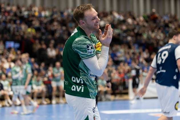 1. Handball Bundesliga - Bergischer HC gegen Füchse Berlin, 22.02.2026 DUESSELDORF, GERMANY - FEBRUARY 22: Mathias Gidsel (19, Füchse Berlin) während dem HBL Bundesliga Spiel zwischen 1. Handball Bundesliga - Bergischer HC gegen Füchse Berlin at Mitsubishi Electric HALLE am 22 Spieltag. February 22, 2026 in Duesseldorf, Germany. Copyright: xBEAUTIFULxSPORTS KennyxBeelex