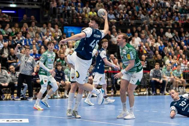 1. Handball Bundesliga - Bergischer HC gegen Füchse Berlin, 22.02.2026 DUESSELDORF, GERMANY - FEBRUARY 22: Aron Seesing (49, Bergischer HC) während dem HBL Bundesliga Spiel zwischen 1. Handball Bundesliga - Bergischer HC gegen Füchse Berlin at Mitsubishi Electric HALLE am 22 Spieltag. February 22, 2026 in Duesseldorf, Germany. Copyright: xBEAUTIFULxSPORTS KennyxBeelex