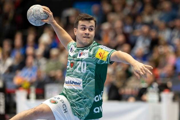 1. Handball Bundesliga - Bergischer HC gegen Füchse Berlin, 22.02.2026 DUESSELDORF, GERMANY - FEBRUARY 22: Tim Freihöfer (20, Füchse Berlin) während dem HBL Bundesliga Spiel zwischen 1. Handball Bundesliga - Bergischer HC gegen Füchse Berlin at Mitsubishi Electric HALLE am 22 Spieltag. February 22, 2026 in Duesseldorf, Germany. Copyright: xBEAUTIFULxSPORTS KennyxBeelex