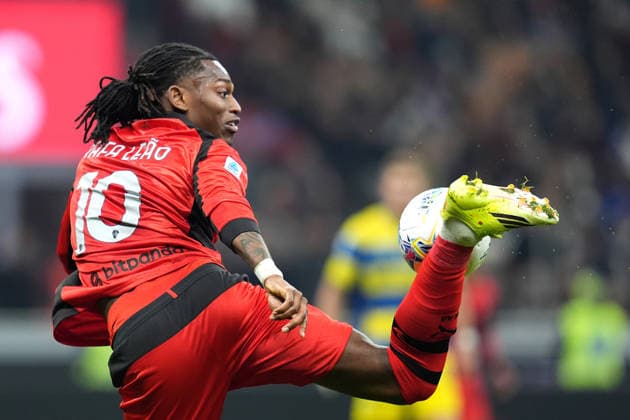 AC Milan™s Rafael Leao during the Serie A soccer match between Ac Milan and Parma at the San Siro Stadium in Milan , north Italy - Sunday , February 22 , 2025. - Soccer .  Copyright: xSpada LaPressex