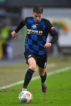 Paderborn, Home Deluxe Arena, 22.02.26, GER, Herren, 2.Bundesliga, Saison 2025-2026, SC Paderborn 07 - Hertha BSC Berlin Bild: Nick BAETZNER (Paderborn) DFL regulations prohibit any use of photographs as image sequences and or quasi-video. NRW Deutschland