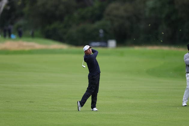 February 22, 2026, Pacific Palisades, California, USA: SI WOO KIM takes an approach shot from the 13th fairway during the first round of the Genesis Invitational at the Riviera Country club in Pacific Palisades, California. Golf_PGATour_Genesis_Invitational  - ZUMAt158 20260222_zsp_t158_052 Copyright: xBrentonxTsex
