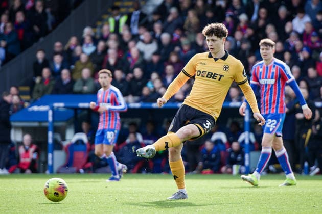 LONDON, ENGLAND - FEBRUARY 22: Ladislav Krejci of Wolverhampton Wanderers in action during the Premier League match between Crystal Palace and Wolverhampton Wanderers at Selhurst Park on February 22, 2026 in London, England. (Photo by Pedro Porru) SPO  Copyright: xPedroxPorru