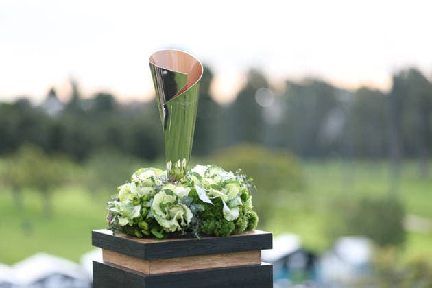 February 22, 2026, Pacific Palisades, California, USA: The tournament trophy of the Genesis Invitational at the Riviera Country club in Pacific Palisades, California. Pacific Palisades USA - ZUMAt158 20260222_zsp_t158_048 Copyright: xBrentonxTsex