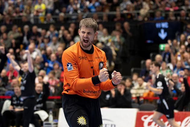 1. Handball Bundesliga - Bergischer HC gegen Füchse Berlin, 22.02.2026 DUESSELDORF, GERMANY - FEBRUARY 22: Christopher Rudeck (1, Bergischer HC) während dem HBL Bundesliga Spiel zwischen 1. Handball Bundesliga - Bergischer HC gegen Füchse Berlin at Mitsubishi Electric HALLE am 22 Spieltag. February 22, 2026 in Duesseldorf, Germany. Copyright: xBEAUTIFULxSPORTS KennyxBeelex