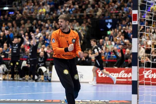1. Handball Bundesliga - Bergischer HC gegen Füchse Berlin, 22.02.2026 DUESSELDORF, GERMANY - FEBRUARY 22: Christopher Rudeck (1, Bergischer HC) während dem HBL Bundesliga Spiel zwischen 1. Handball Bundesliga - Bergischer HC gegen Füchse Berlin at Mitsubishi Electric HALLE am 22 Spieltag. February 22, 2026 in Duesseldorf, Germany. Copyright: xBEAUTIFULxSPORTS KennyxBeelex
