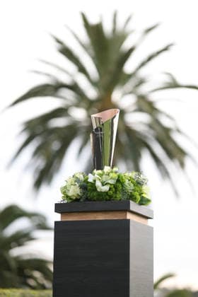 February 22, 2026, Pacific Palisades, California, USA: The tournament trophy of the Genesis Invitational at the Riviera Country club in Pacific Palisades, California. Pacific Palisades USA - ZUMAt158 20260222_zsp_t158_033 Copyright: xBrentonxTsex