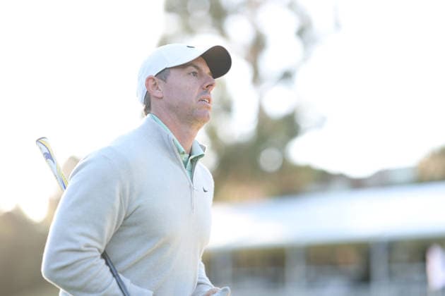 February 22, 2026, Pacific Palisades, California, USA: RORY MCILROY walks to the green on the 17th hole during the second round of the Genesis Invitational at the Riviera Country club in Pacific Palisades, California. Pacific Palisades USA - ZUMAt158 20260222_zsp_t158_025 Copyright: xBrentonxTsex