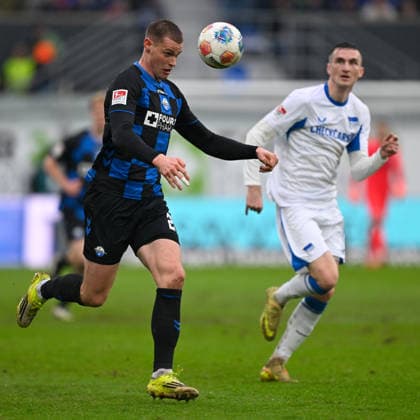 Paderborn, Home Deluxe Arena, 22.02.26, GER, Herren, 2.Bundesliga, Saison 2025-2026, SC Paderborn 07 - Hertha BSC Berlin Bild: Steffen TIGGES (Paderborn) DFL regulations prohibit any use of photographs as image sequences and or quasi-video. NRW Deutschland
